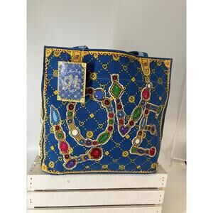 BRIGHTON NWT LARGE CANVAS GLITTERING LOVE TOTE